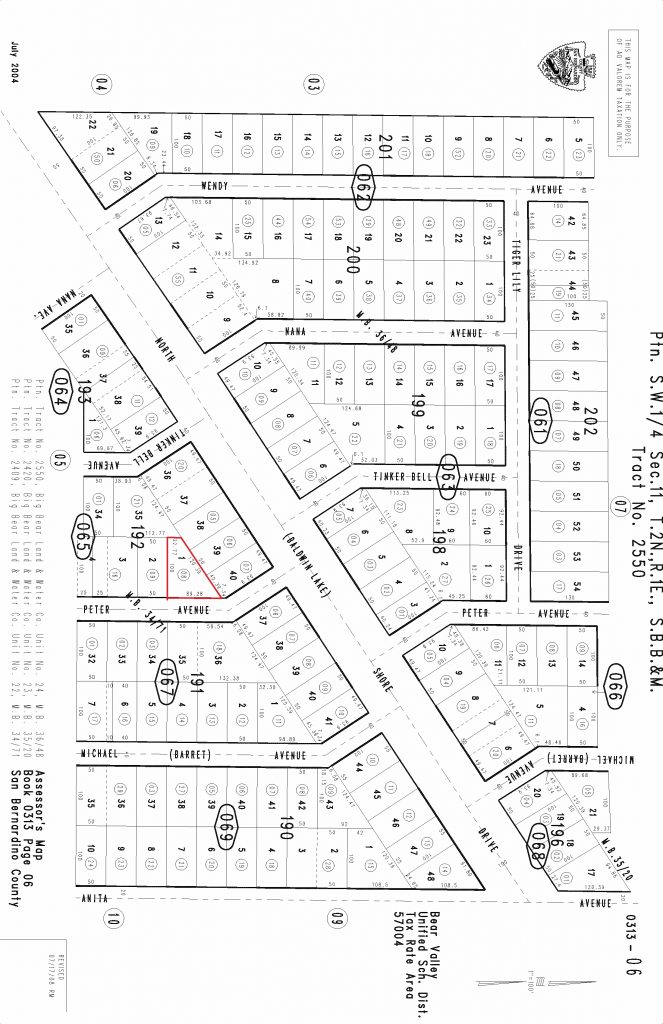 Plat Map - Vacant Land - 953 Peter Ave - Big Bear City - 5,663 Square Feet