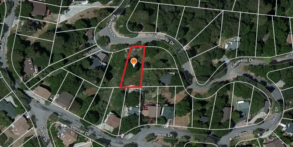 Aerial View - Vacant Land - Edelweiss Drive - Cedarpines Park - 5,663 SqFt